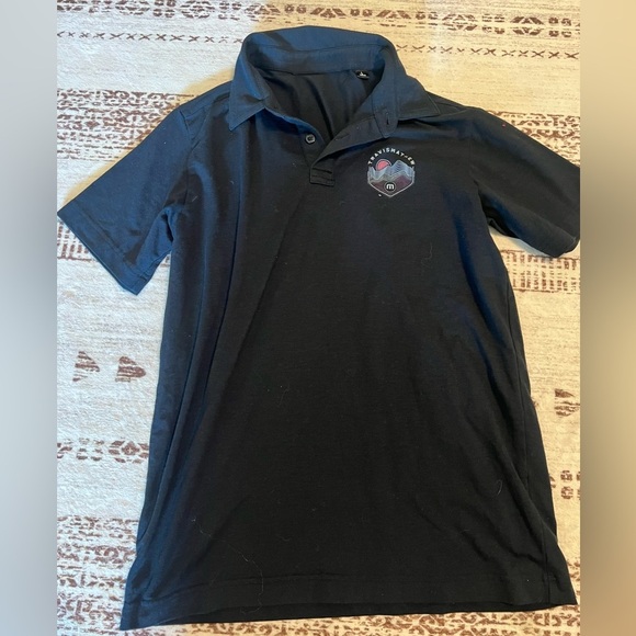 Travis Mathew youth cotton polyester logo polo golf size large EUC black - Picture 1 of 4
